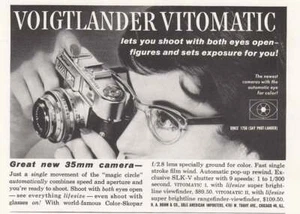Macchina fotografica vitomatica Voigtlander 1959: entrambi gli occhi aperti pubblicità stampa vintage - Foto 1 di 1