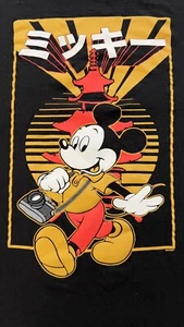 UNISEX DISNEY MICKEY MOUSE SIZE L JAPANESE KANJI GRAPHIC T SHIRT  - Picture 1 of 3