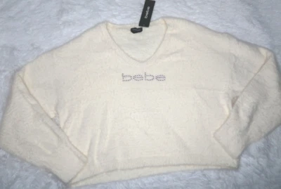 Bebe Women's Long Sleeve V Neck Sweater Size Large 5CW03550BB - Image 1 of 4