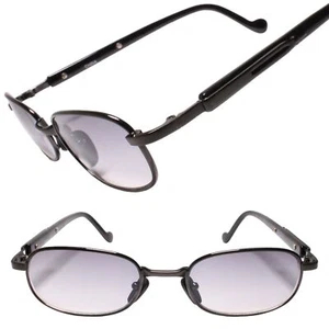 True Vintage Timeless Old-School Nostalgic Vibes Rectangle Gunmetal Sunglasses - Picture 1 of 3