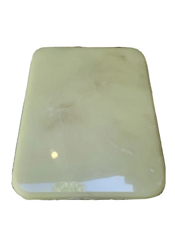 Vintage Nos Epoxy Resin Beveled Edge Table Top Almond Onyx Cover