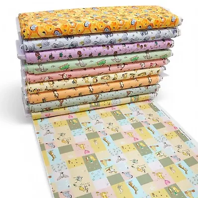 Winnie the Pooh Cotton Percale Fabric Baby Children Character Dressmaking Craft - Image 1 of 4