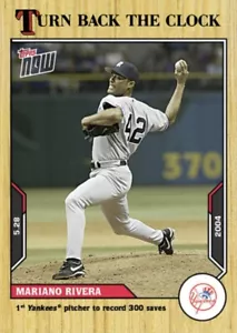 2021 TOPPS AHORA RETROCEDE EL RELOJ YANKEES MARIANO RIVERA #58 1st 300 SALVA - Imagen 1 de 2