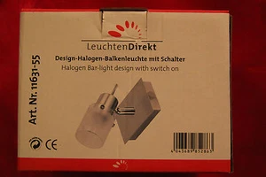 NEU 2 Wandleuchten Halogen mit Schalter Balkenleuchte G9 40 W silber Stahl Glas - Bild 1 von 3