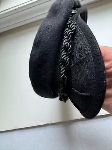 Vintage 1960s Fisherman Black Wool Woolen Hat Cap W/ Rope Made in Greece Export - Picture 1 of 5