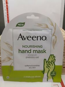  Aveeno Mask Nourishing Hand Mask Prebiotic Oat softens and soothes dry skin