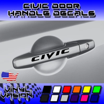 4x Door Handle Decal Sticker for Civic 2006-2011 Honda Si Turbo Type S R JDM - Imagem 1 de 3