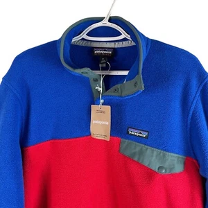 NEW Patagonia Mens Lightweight Synchilla Snap T Fleece Medium Touring Red $139 - Picture 1 of 6