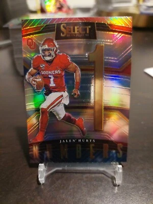 2023 Panini Select Football Jalen Hurts Numbers Silver Prizm And Base Card  - Image 1 of 4