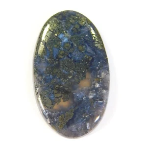 29.CT NATURAL MARCASITE PYRITE OVAL CABOCHON PENDANT GEMSTONE 34x20x4 MM BR=0311 - Picture 1 of 7