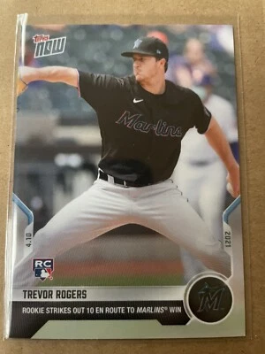Trevor Rogers 2021 Topps Now #60 RC Marlins Rookie Baseball Card Mint + PR 461 - Image 1 of 4
