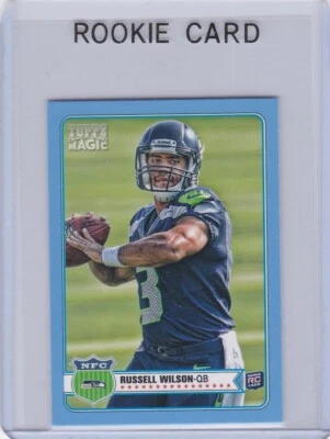 RUSSELL WILSON ROOKIE CARD 2012 Football Topps Magic RARE MINI BLUE VERSION RC! - Image 1 of 2