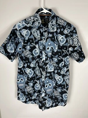RUGBY University Men's Shirt Blue Skull Graphic Print Size Medium - Image 1 of 4