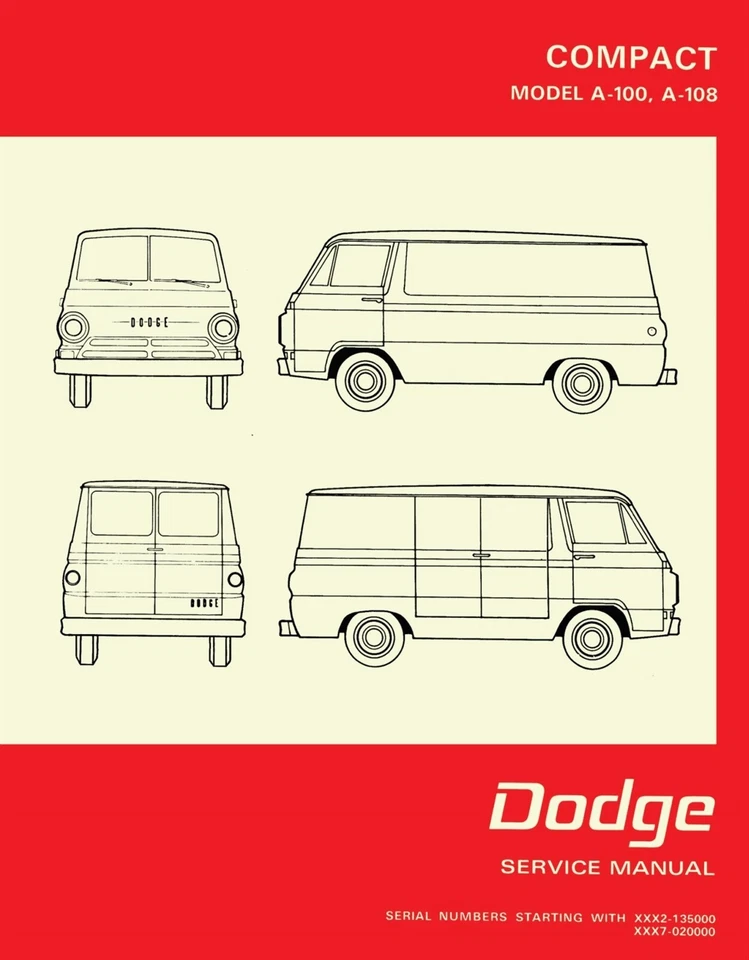 Dodge A-100 y A-108 1968-1970 furgoneta manual de taller Foto 1 de 3