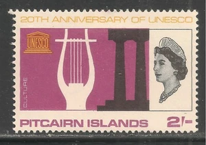 Pitcairn Islands #66 (CD323) VF MINT LH - 1966 2sh UNESCO / Culture - Picture 1 of 1