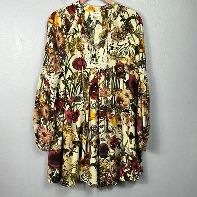 Mini Vestido Túnica Mediano Umgee Floral Encaje Manga Globo Foto 1 de 4