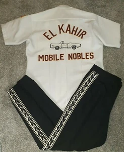 Vintage 70er El Kahir Mobile Nobles Freimaurer Free Mason Outfit Parade 2 PC Shriners - Bild 1 von 10