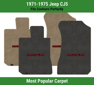 Alfombrillas delanteras Lloyd Ultimat para Jeep CJ5 71-75 con logotipo Wrangler rojo sobre negro Foto 1 de 4