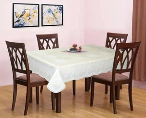 Vinyl Floral Dining Tablecloth with Lace for 4 Seater Table 54 x 78 Inches US - Picture 1 of 32