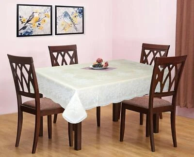 Vinyl Floral Dining Tablecloth with Lace for 4 Seater Table 54 x 78 Inches US - Image 1 of 4