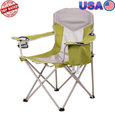 Oversized Mesh Camp Chairs W/ Cup Holder & Umbrella Holder 400lbs Portable