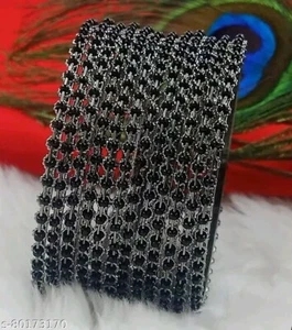 Indian Bangle Black Beads Women Designer Chudiyan Wedding Jewelry - Picture 1 of 2