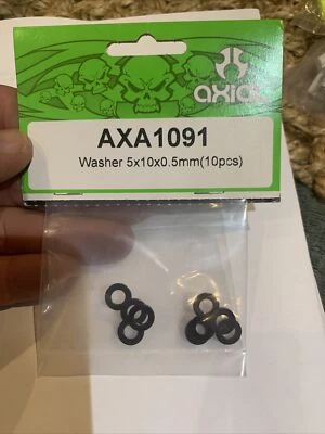 New Axial SCX10 AX10 Wraith Washer 5x10x.5 Black (10PCS) AX1091 - Image 1 of 4