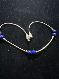 7 Inch Liquid sterling Silver Lapis Bracelet - Picture 1 of 7