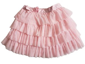 Carters Pink Tulle Layered Skirt Girls 6X Elastic Waist Lined Bow Tutu Party - Picture 1 of 12