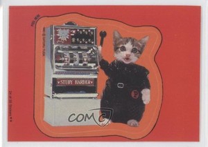 1983 Topps Perlorian Cats Stickers Satoru Tuda Gambling Cat #24 0b6
