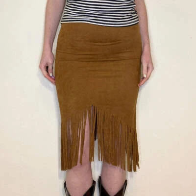 G&B Midi Skirt - 26W UK 6 Brown Polyester Blend - Image 1 of 4