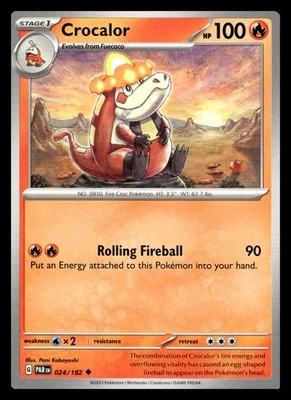Crocalor Uncommon 024/182 SV04: Paradox Rift Pokemon Card - Image 1 of 2