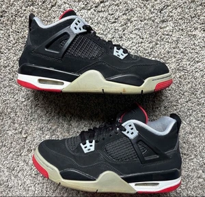 Nike Air Jordan 4 Retro Bred 2019 Size 7 Youth (Size 8.5 Women's) - Picture 1 of 8