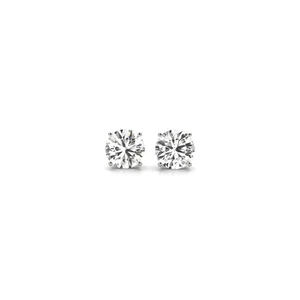 1 cttw Certified IGI Lab Grown Round Diamond Stud Earrings 14k White Gold(G/VS2) - Picture 1 of 4