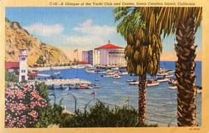 Catalina Island CA "Yacht Club und Casino" Postkarte Kalifornien - Bild 1 von 2