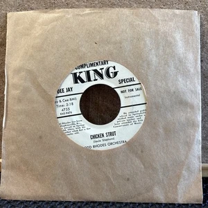 TODD RHODES: chicken strut / echoes KING 7" Single 45 RPM 1954 / D.J. Promo - Foto 1 di 5