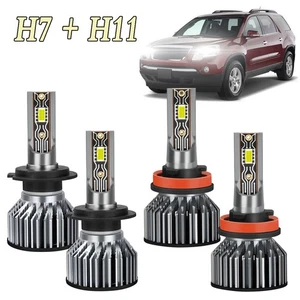 For GMC Acadia 2007-2012 LED Headlight Combo High Low Beam 4x H7+H11 Bulbs Kit - Picture 1 of 13