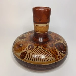 Vintage Handpainted Studio Pottery Vase Southwest Decor 7 “ Tall X 8” Wide - Picture 1 of 8