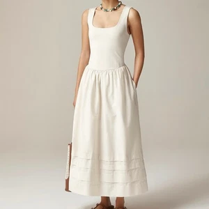 J.Crew Drop Waist Mixy Kleid Natur Größe XS Tall Neu mit Etikett - Bild 1 von 10
