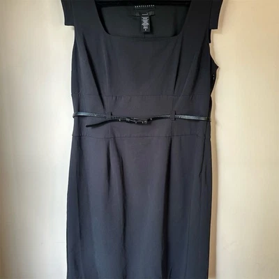 Apostrophe Essential Women's Sleeveless Sheath Dress Knee Length Belted Lined - Image 1 of 4