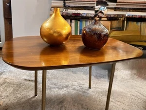 West Elm Coffee Table Wood And Brass L 30”xW20”Hx15” - Picture 1 of 17