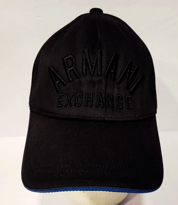 Boné de beisebol A|X ARMANI EXCHANGE logotipo patch preto bordado padrão ajustável - Imagem 1 de 4