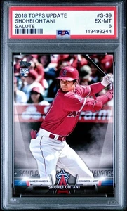 SHOHEI OHTANI 2018 TOPPS UPDATE SALUTE S-39 ROOKIE 📈 PSA 6 🔥 EXCELLENT-MINT 🐐 - Picture 1 of 3