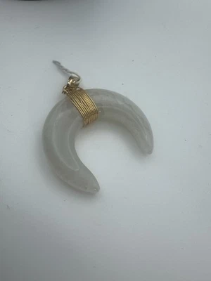 Clear Quartz Crescent Moon Double horn Pendant - Image 1 of 4
