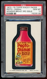 1975 Topps Wacky Packages Sticker Pepto Dismal Wonder Bread 3rd PSA 10 - Picture 1 of 2