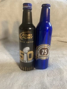 BUD LIGHT SUPER-BOWL 50/REDSKINS 75 ANNIVERSARY 16 OZ ALUMINUM BOTTLES - Picture 1 of 2