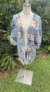 Johnny Was Kimono Baumwolle Boho Cottagecore One Size Blumen skurril Gobelin - Bild 1 von 11