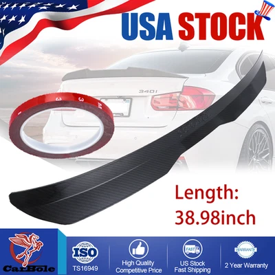 Universal Trunk Spoiler Lip Roof Tail Wing For Car Sedan Carbon Fiber Look Black - Image 1 of 4