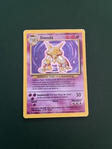 1999 Pokémon SIMSALA / Alakazam Holo 1/102 Base Set Basis Set Deutsch VG - Bild 1 von 4