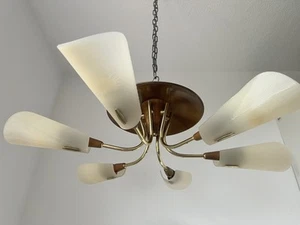 Temde Deckenlampe Tütenlampe Mid Century Stilnovo Design Lampe 50er 60er Vintage - Bild 1 von 19